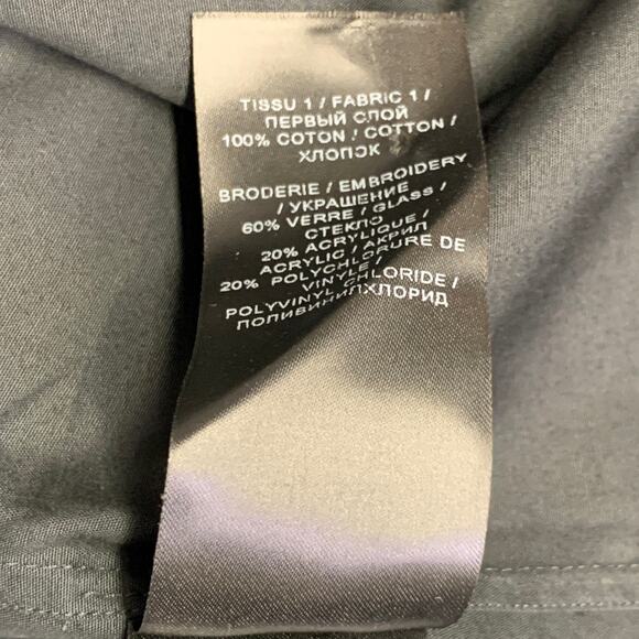 BALMAIN Size XS Black Silver Beaded Bib Nehru Collar Long Sleeve Shirt - Picture 7 of 8